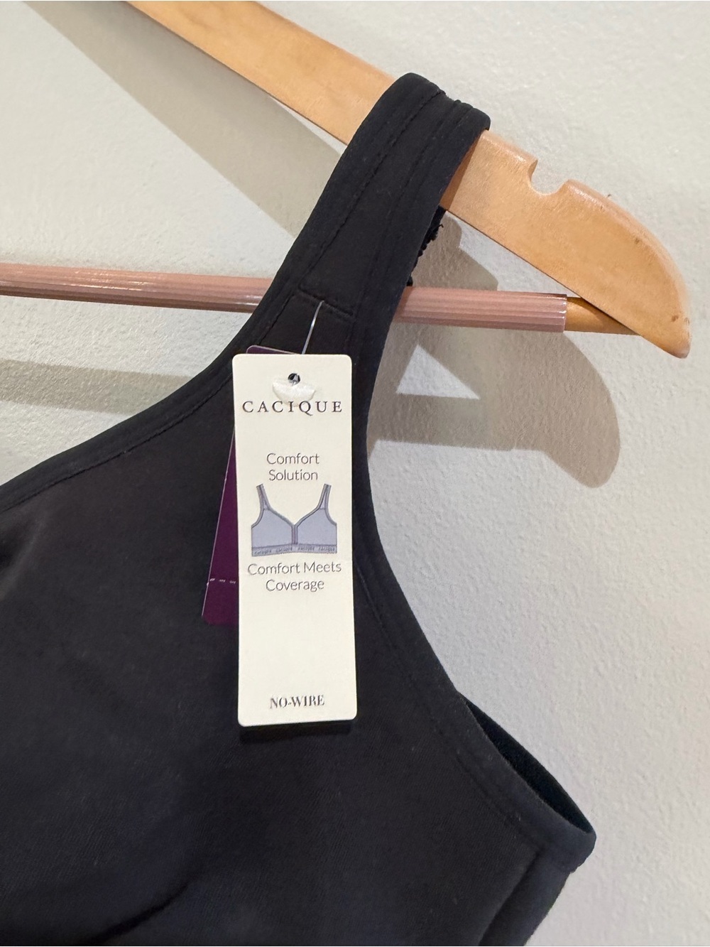 NWT Cacique Black Wireless Full Coverage Comfort Bra Size 44H - Picture 4 of 7